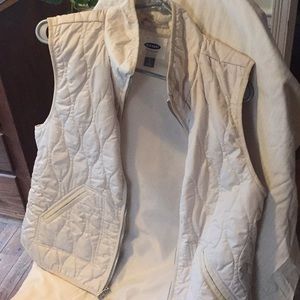 Off white quilted vest